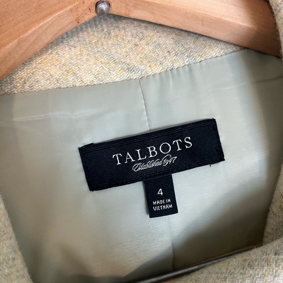 Talbots Size 4 Mini Jacket Button Up Car Coat Tan beige - Picture 2 of 3